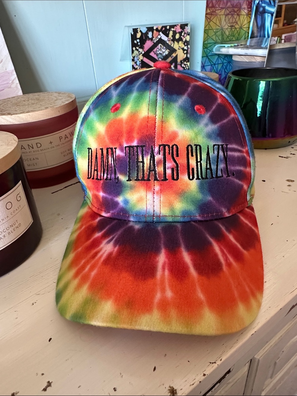 Tie-Dye 'Damn, That's Crazy' Baseball Cap